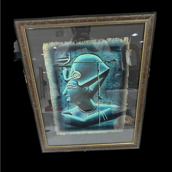 Beautiful Painting Signed Art on Papyrus Framed - Picture 1 of 4